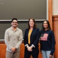 portrait of Krsna Avila, Jaclyn Kelley-Widmer, and a Cornell Law student